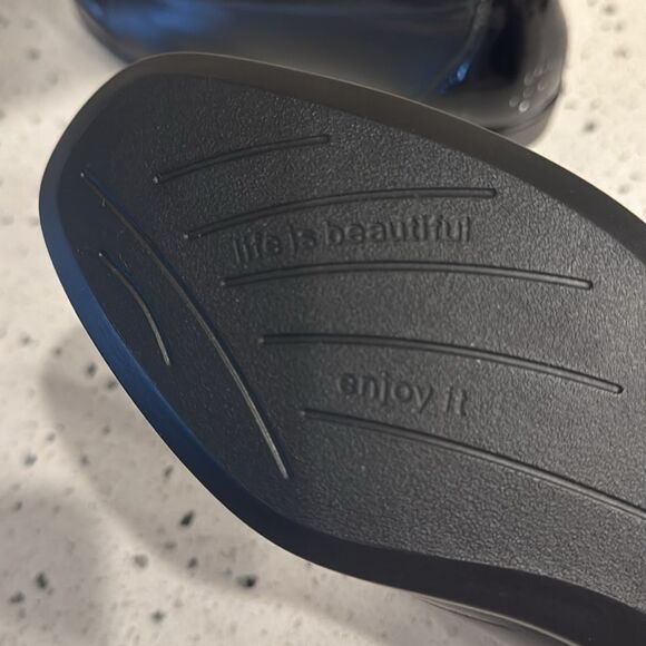 SAS Comfort Slip On Black Leather Shoes Toe Bow Flats Made in USA SZ 8.5 NARROW - Picture 10 of 12